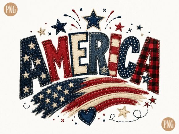 America Retro Flag Patchwork Patriotic P: A Design Asset for Bold Branding