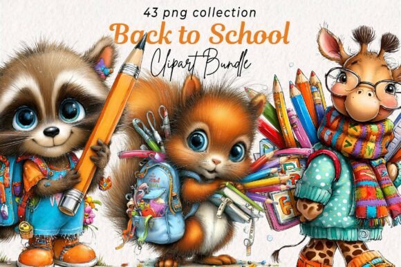 Back to School Animals Clipart: 43 Playful Designs for Your Projects
