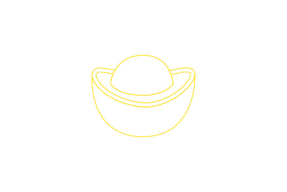 Chinese New Year Gold Color Line: Festive Vector Graphics