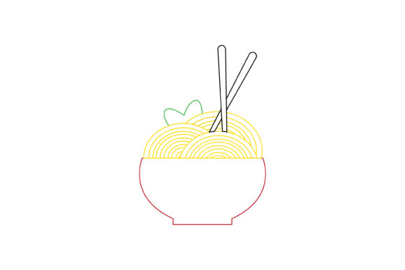 Chinese New Year Noodles Color Line: A Festive Vector Design Suite