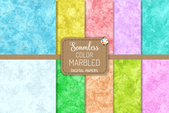 Color Marbled Digital Papers: A Shabby Chic Design Asset