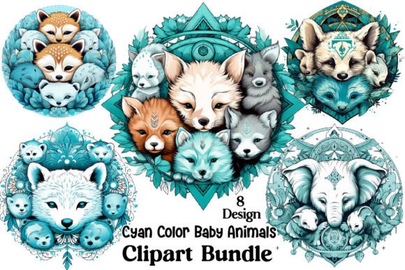 Cyan Color Baby Animals: A Designer's Guide to Whimsical Clipart