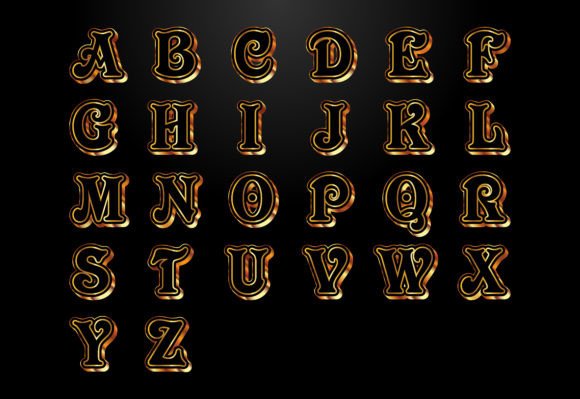 Elevate Your Brand with Gold and Black Color Alphabet