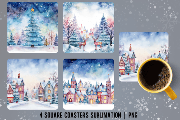 Infuse Festive Charm with Magical Color Christmas Sqaure Coaster