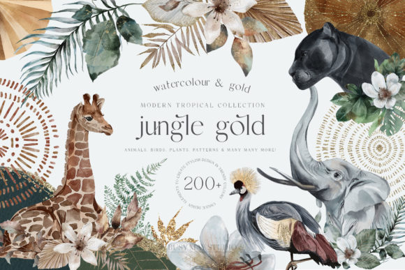 Modern Tropical Huge Collection: Infusing African Wildlife into Your Designs