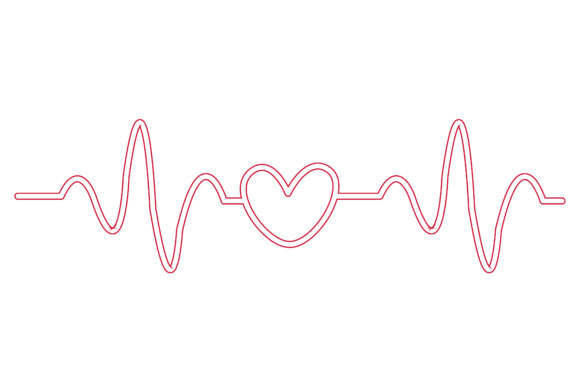 Valentine Icon Heartbeat Color Lines-04: A Dynamic Vector Asset