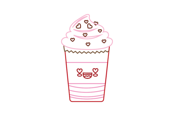 Valentine Kawaii Drink Cup Color Line: A Designer's Go-To Vector
