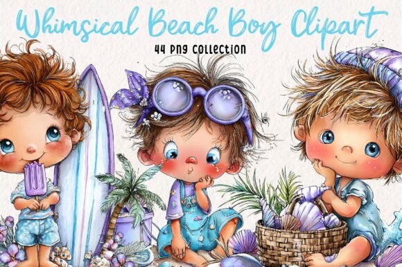 Whimsical Beach Boy PNG Clipart: Fresh Coastal Designs