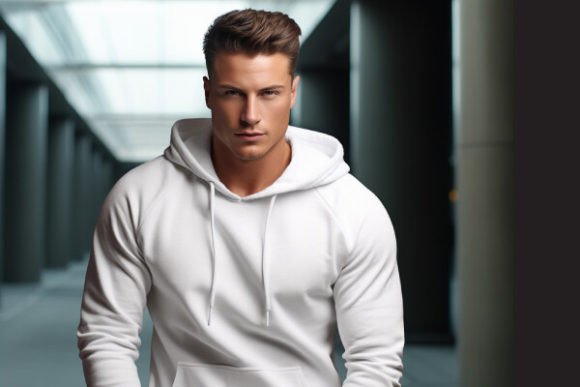 White Color Man Hoodie Mockup: A Clean Canvas for Your Brand