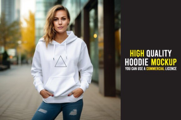 Women White Color White Hoodie Mockup: A Designer's Clean Canvas
